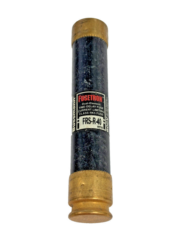 BUSSMAN FUSETRON FRS-R-40 CLASS RK5, TIME DELAY, DUAL ELEMENT FUSE, 40A, 600VAC
