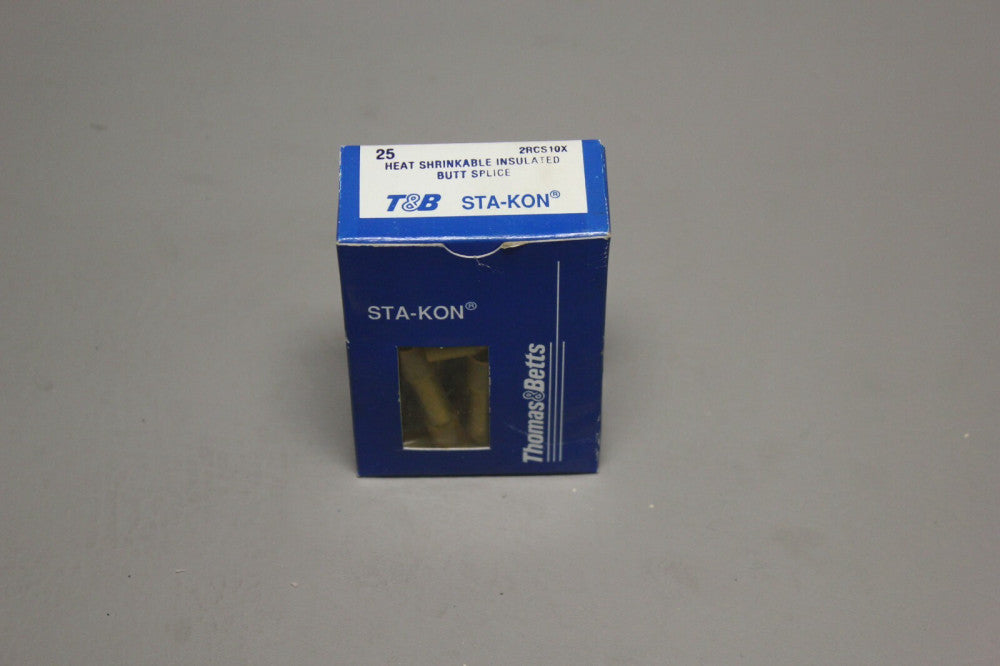 NEW BOX OF 25 T&B STA-KON HEAT SHRINKABLE INSULATED BUTT SPLICE 2RCS10X
