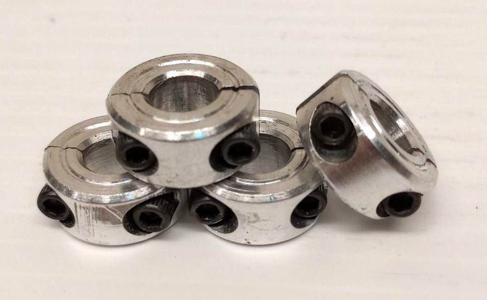 McMaster Carr Type 6436K131 Used 1/4" Bore Aluminum 2 Piece Collar (Pack Of 4)