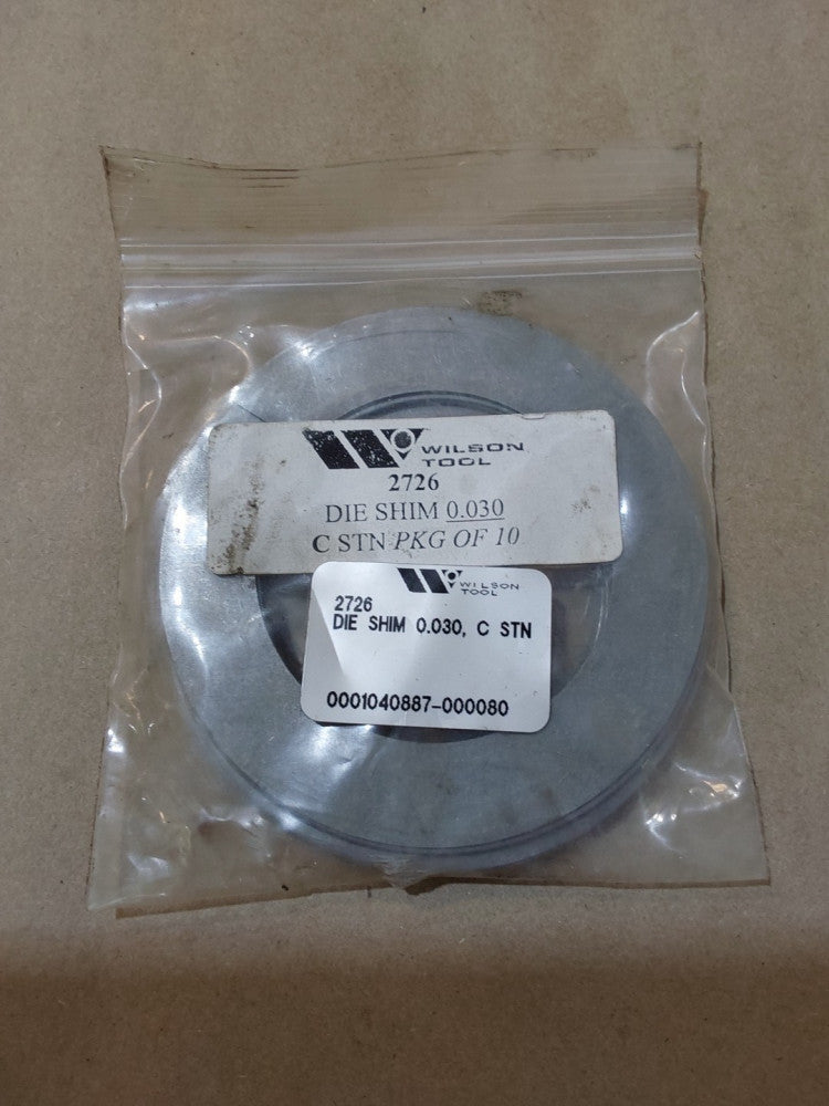 Wilson Tool 2726 Die Shim 0.030 CSTN Pack Of 10