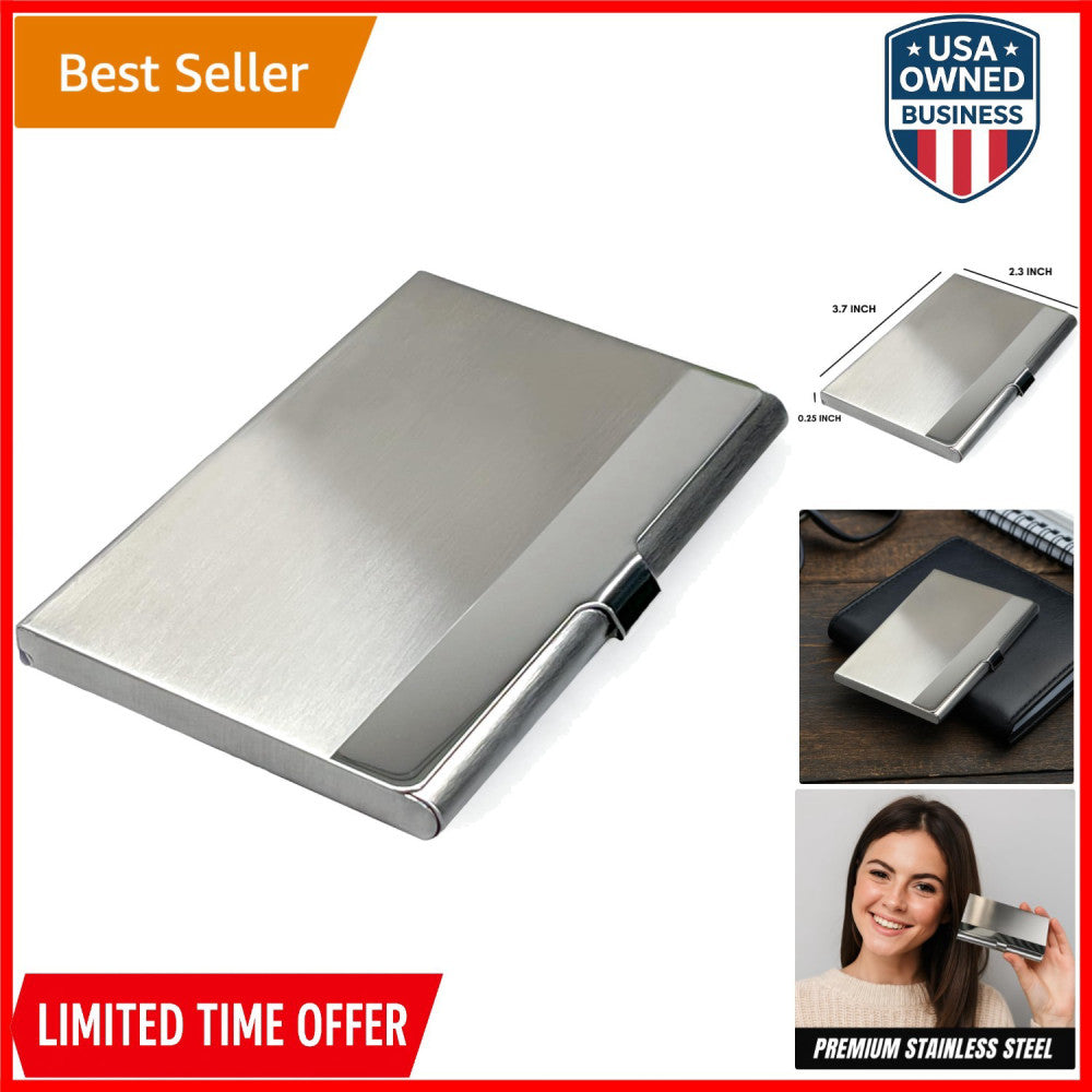 Business Card Holder Stainless Steel Slim Minimalist Wallet for Men Women