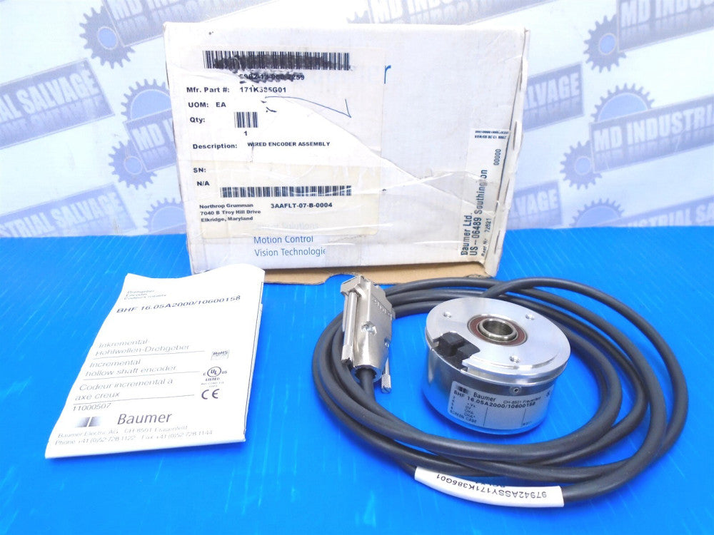 BAUMER - BHF 16.05A2000/10600158 - WIRED ROTARY ENCODER - Or 171K385G01 - (NEW)