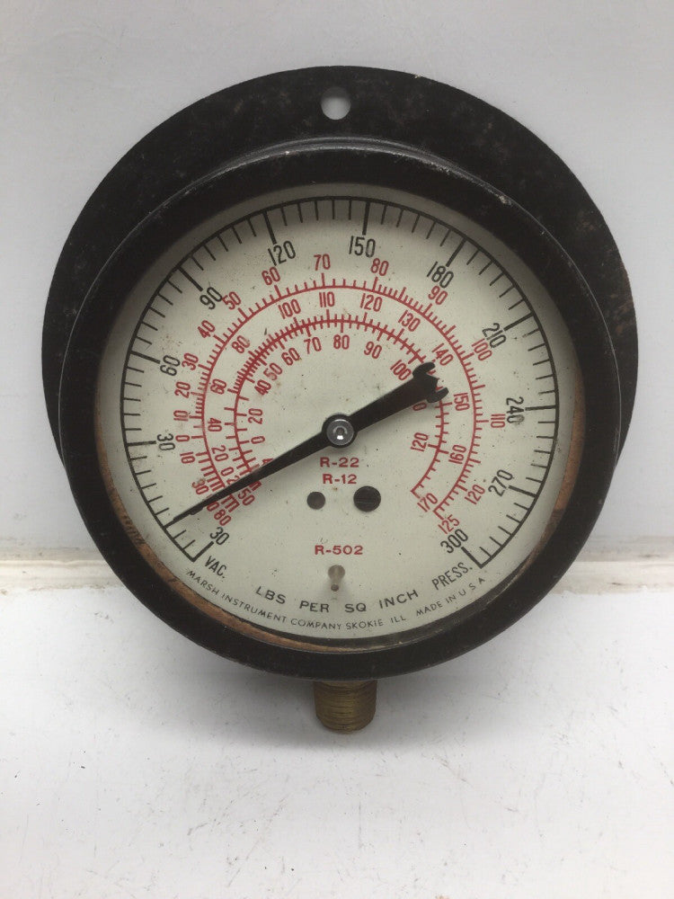 MARSH Instrument Manifold Gauge, R-12, R-22, R-502 