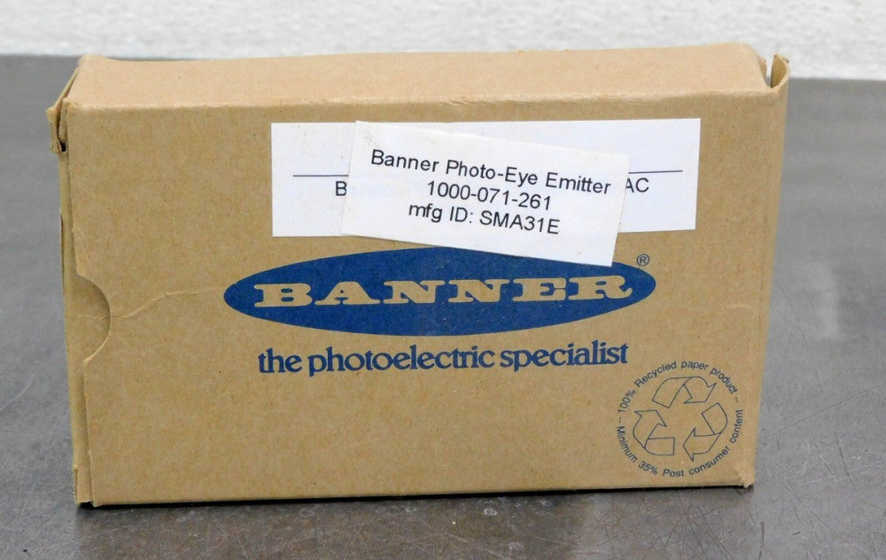 Banner SMA31E Mini Beam Photoelectric Sensor 24-240V AC 9838F 3m