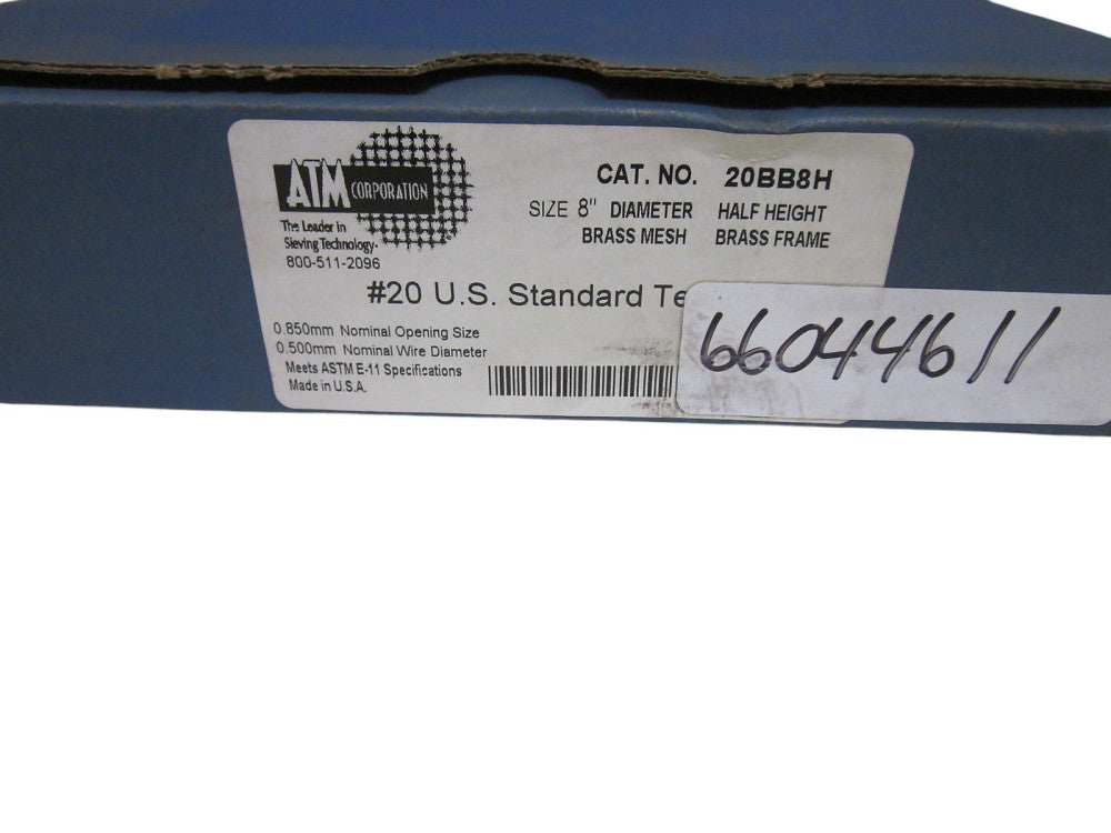 ATM CORP. 20BB8H SIZE 8" DIAMETER BRASS MESH NSMP