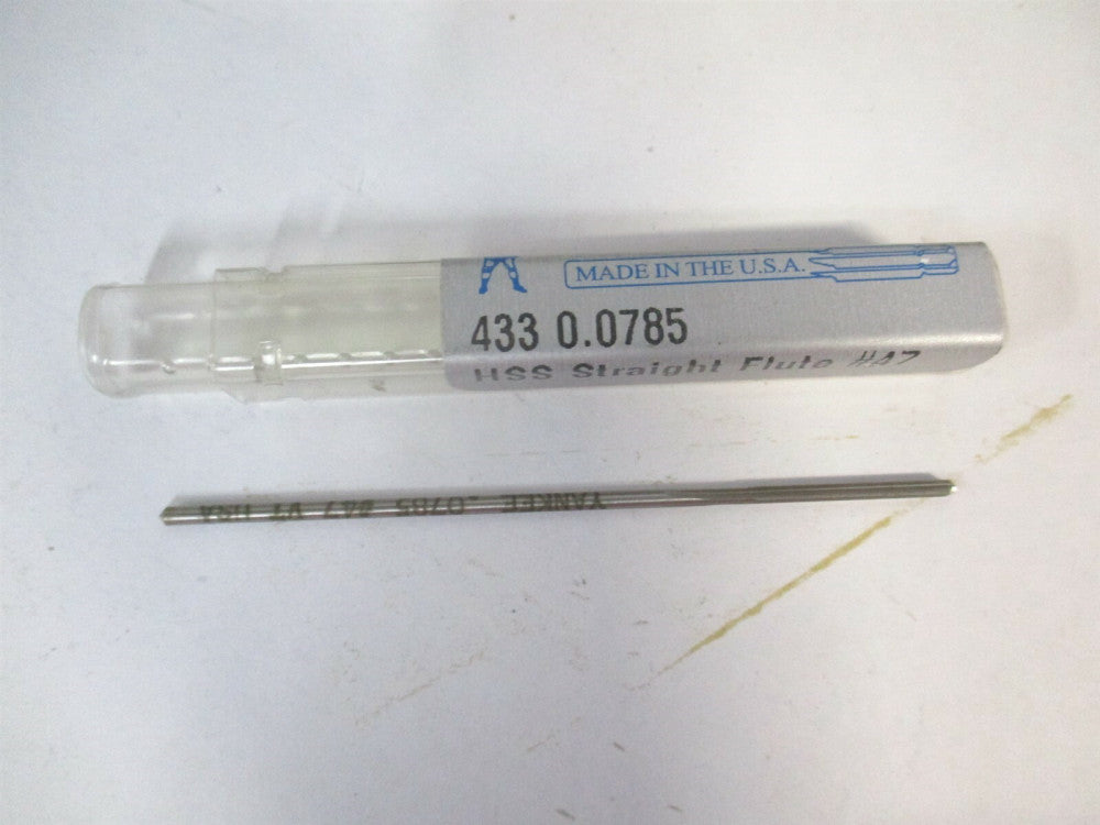 Yankee (433-0.0785) 3/4" x 3" OAL #47 4Fl Straight Flute HSS Chucking Reamer 