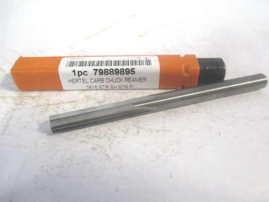 (500-0002515) 0.2515" x 1" x 3" 4-Flute Straight Shank Carbide Chucking Reamer 