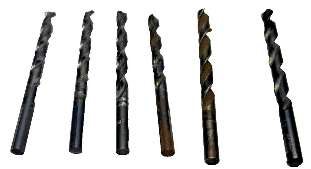 ASSORTED DRILL BIT LOT OF 6 SIZES 3/8IN 21/64IN 23/64IN