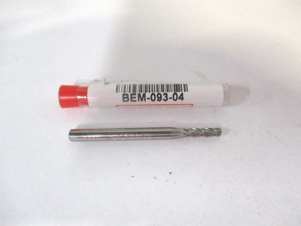 Micro 100 (BEM-093-04) 3/32" x 3/8" x 1-1/2" OAL Solid Carbide RH Ball Endmill 