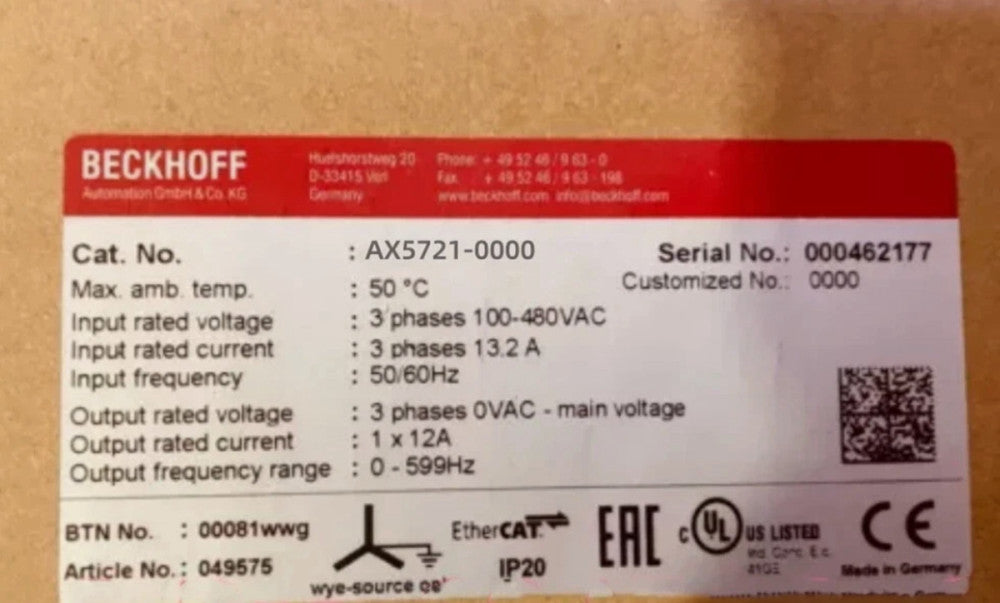 One Brand New AX5721-0000 Servo Drive 