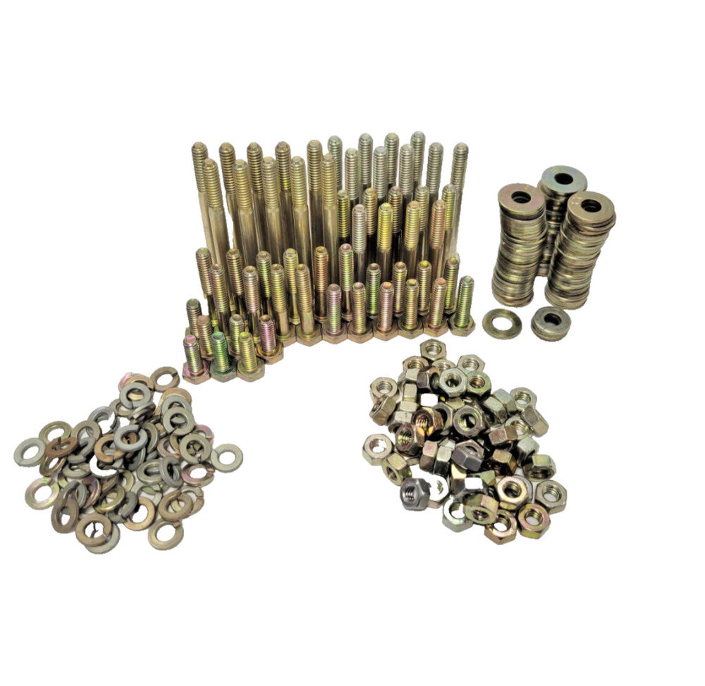 HEX  BOLT ASSORTMENT WITH WASHERS  AND NUTS YELLOW ZINC **LOT OF 281** 1/4"