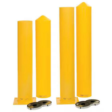 Zoro Select 1764Ps Bollard,7",Carbon Steel,Yellow