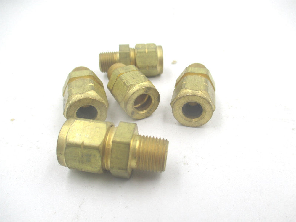 (MPCN-329) 3/8" x 1-1/8" Straight Pipe Thread to Compression Fitting - Lot of 5