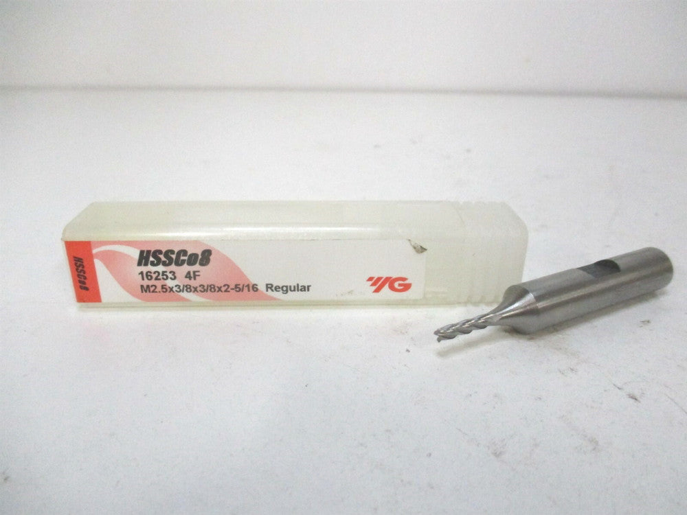 YG-1 (16253) M2.5 x 3/8" x 3/8" x 2-5/16" OAL 4-Flute HSS Square End Mill 