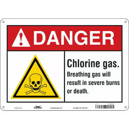 Condor 475Z96 Safety Sign, 10 In Height, 14 In Width, Aluminum, Horizontal