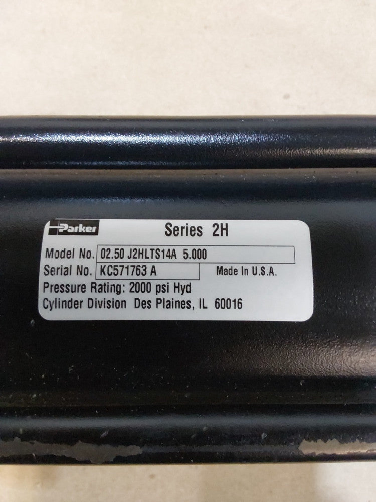 NEW, PARKER, 2.50 J2HLTS14A 5.000, HYDRAULIC CYLINDER, 2000PSI