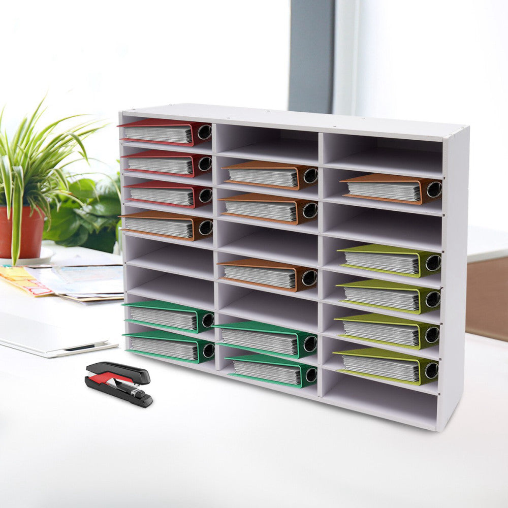 24 Compartments Literature Organizer File Sorter Paper Storage Holder Office