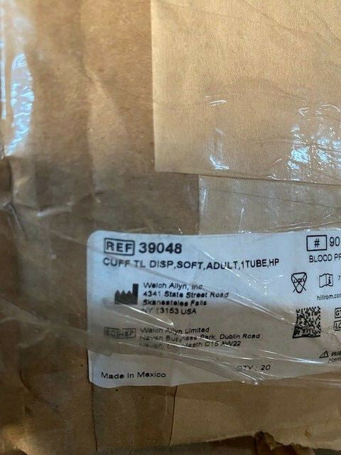 (Case of 20) Welch Allyn 39048 Cuff TL Disp Soft, Adult, 1Tube HP (NEW)