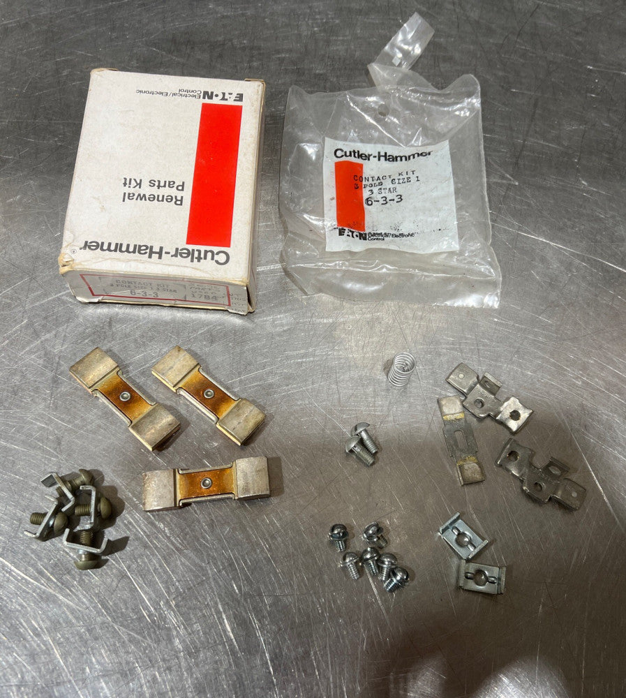 CUTLER HAMMER 6-3-3 CONTACT KIT SIZE 1 POLE 3 Nos Surplus. Partial Kit. Opened