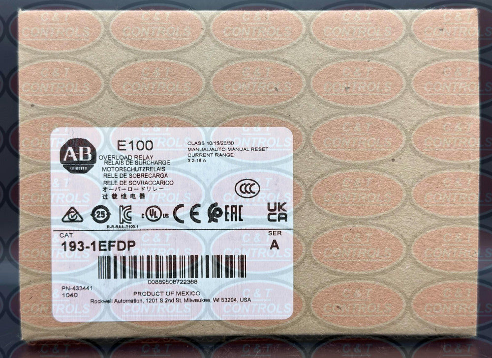 Allen Bradley 193-1EFDP 3.2A-16A Overload Relay Panel Mount New In Box USA Stock
