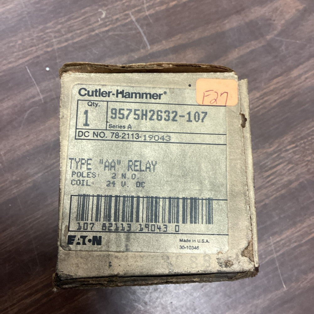 CUTLER HAMMER 9575H2632-107 Series A Type AA Relay 2 Pole 24VDC