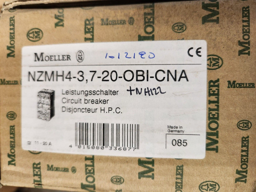 New Klockner Moeller  NZMH4-3, 7-20-OBI-CNA  3-Pole CIRCUIT BREAKER