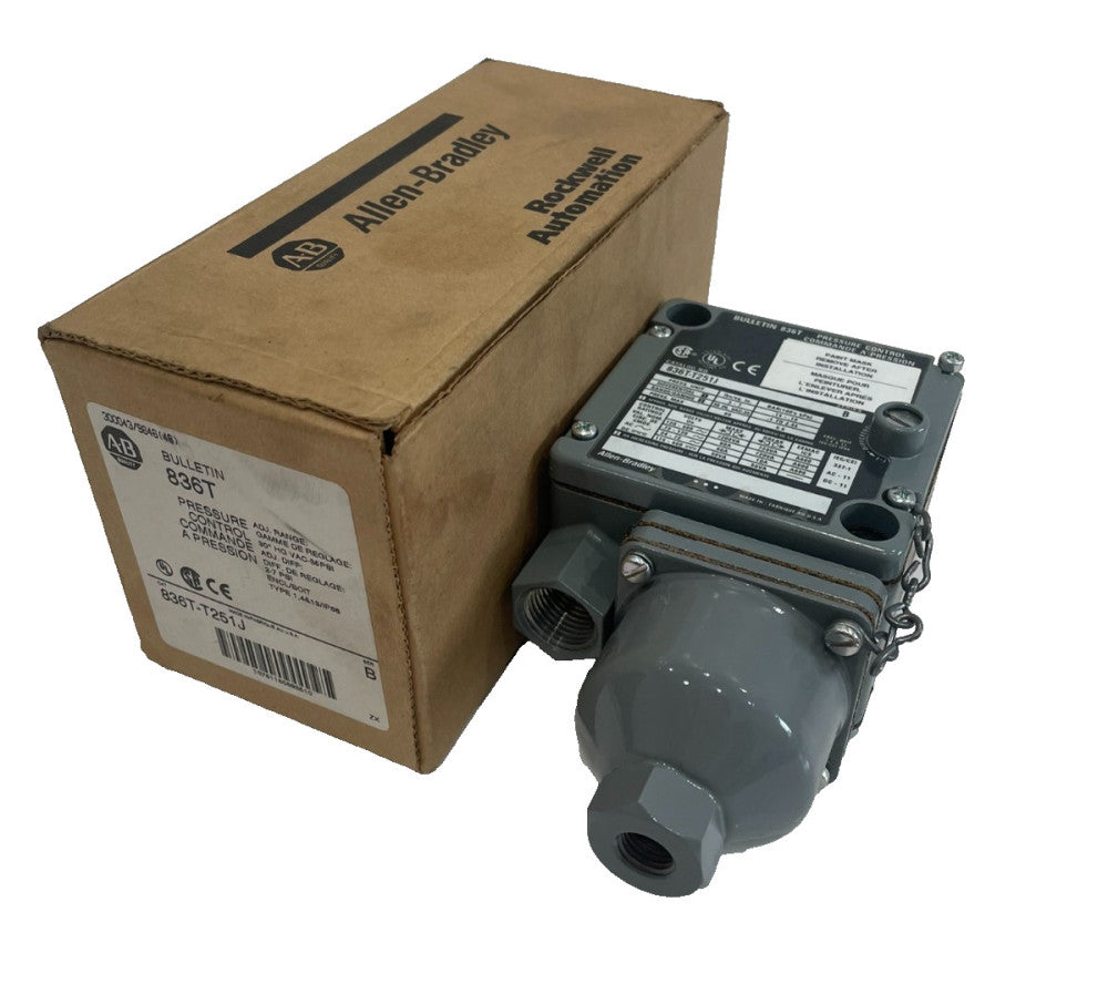 ALLEN BRADLEY 836T-T251J PRESSURE CONTROL SER. B 836TT251J NEW, SURPLUS