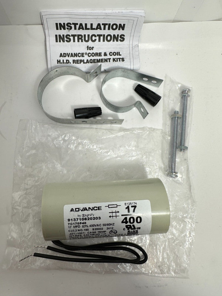 Advance 913710620203 7C170P40 Capacitor 17 MFD +-3% 400VAC 50/60Hz