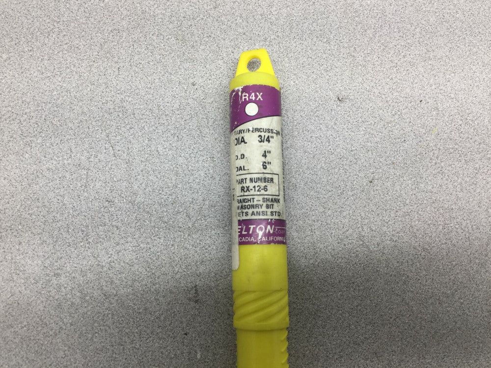 NEW IN PACK RELTON 3/4" 6" LONG ROTARY PERCUSSION MASONARY DRILL BIT RX-12-6
