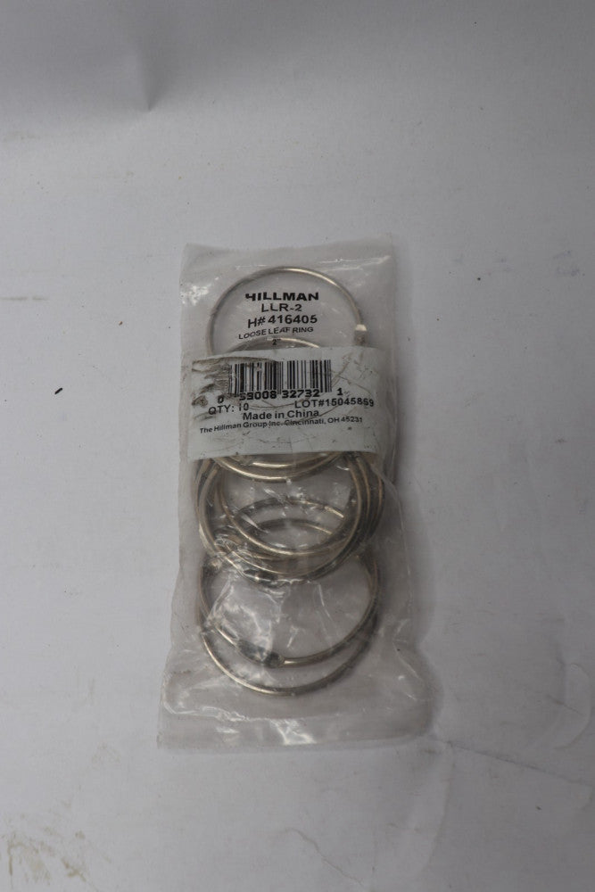 (10-Pk) The Hillman Group Loosee Leaf Rings 2" 416405