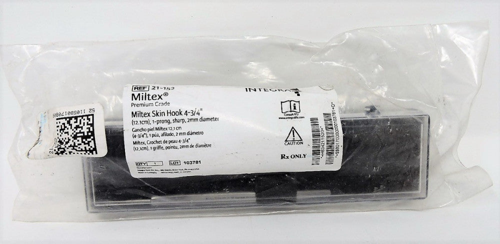 Miltex 21-152 Skin Hook 4¾" Sharp Prong 2mm Dia German Stainless Steel - NEW