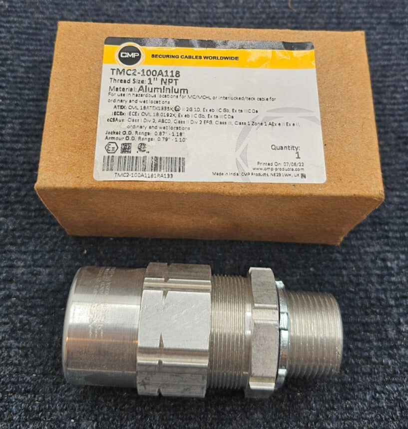 CMP Products TMC2-100A118 Aluminum Cable Gland 1" NPT