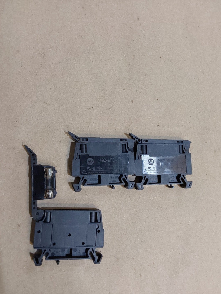 Lot of 3 Allen Bradley 1492-WFB4 Terminal Fuse Blocks (10-57v SHOWED ON LATCH)