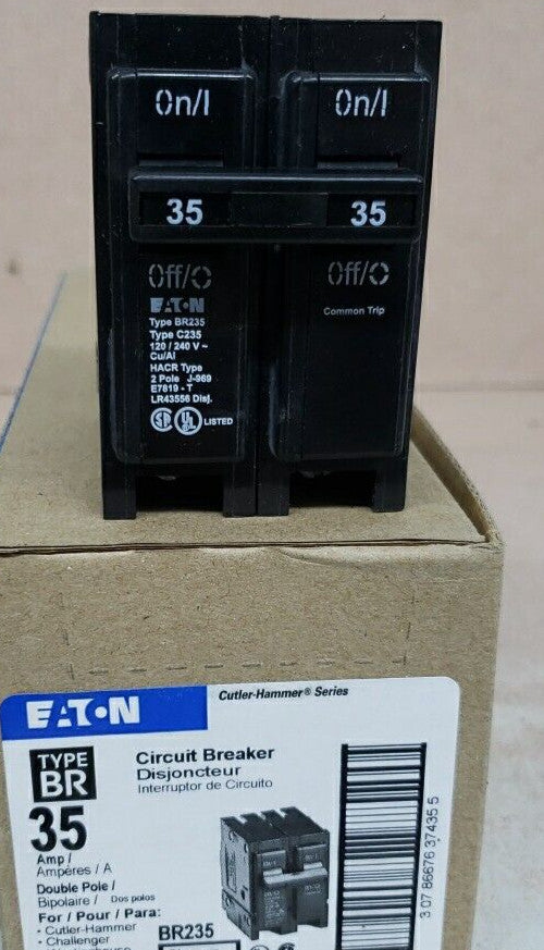 1 BREAKER  NEW Eaton BR235 35Amp 2 Pole Standard Trip  Breaker Cutler Hammer