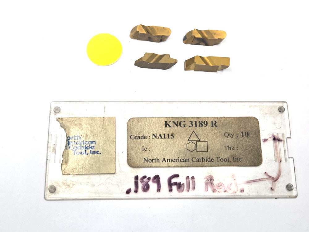 NORTH AMERICAN TOOL*KNG 3189 R *CARBIDE GROOVING INSERT******LOT OF 4