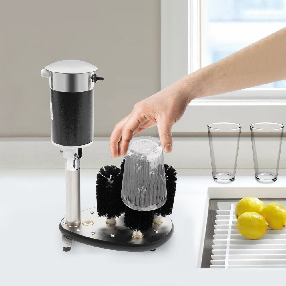 5 Brush Glass Washer Countertop Restaurant Bar Electric Glass Washer    