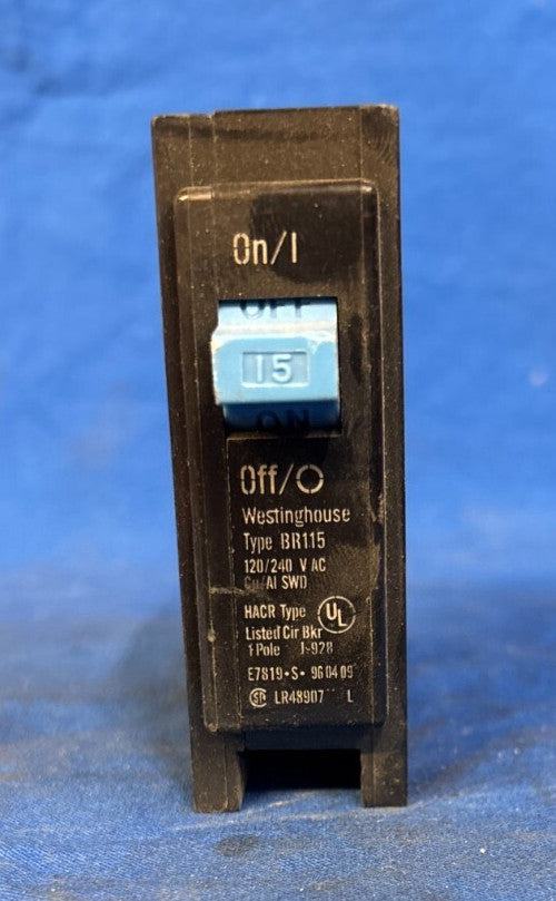 WESTINGHOUSE CIRCUIT BREAKER BR115 15AMP 1 POLE