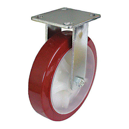 Zoro Select P25r-Urpw060k-14 Plate Caster,770 Lb. Load,Red Weel