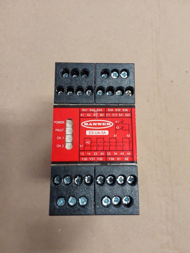 Banner ES-UA-5A 66091 Safety Relay 115v-ac 12/24v-dc