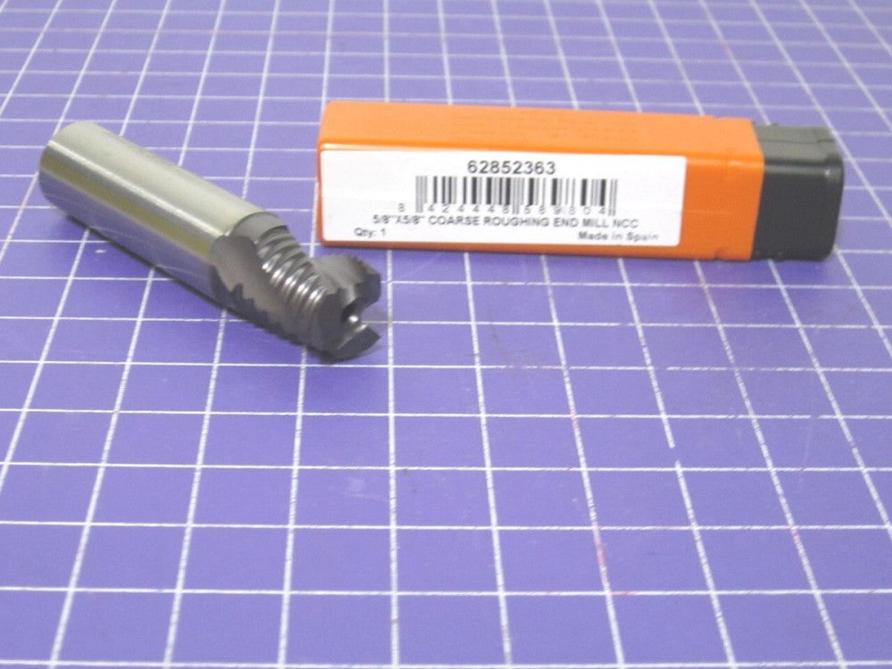 (62852363) 5/8" Cobalt 3F Coarse Pitch 30° Roughing End Mill 5/8 x 2-3/4 x 5/8