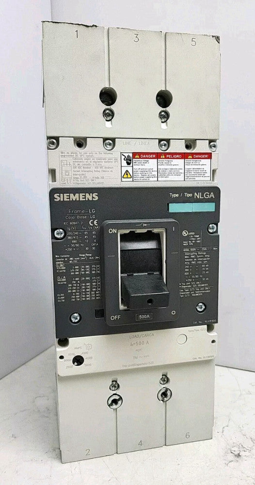 Siemens NLG3F600 600 Amp Circuit Breaker 3VL4560-3RR30-0AA0 w/ CLT3B500 Trip Uni
