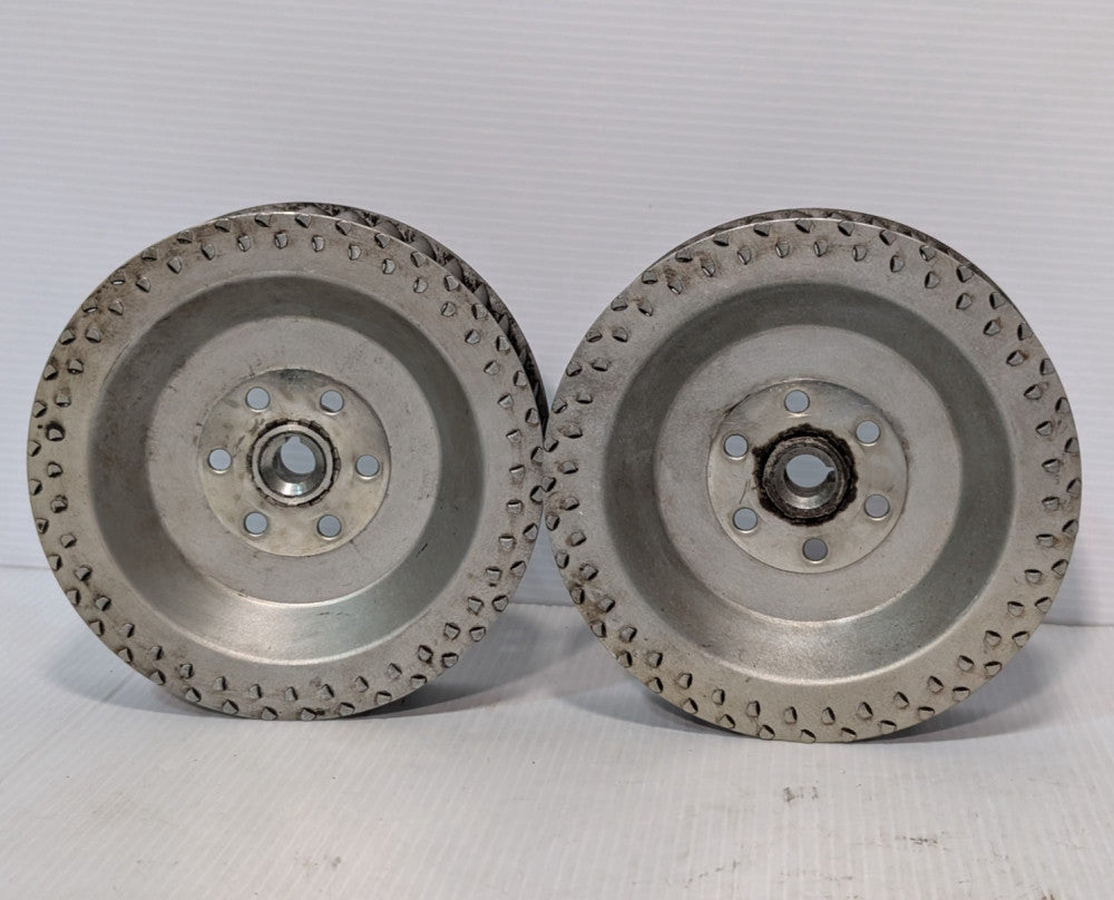 Lot of 2: Industrial Parts Metal Blower Fan Wheels, 7" Diameter 2" Width