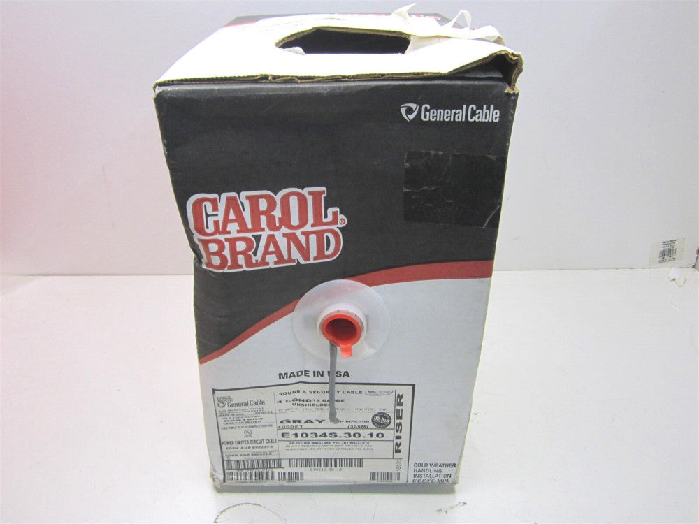Carol Brand E1034S.30.10 18AWG 1000ft Unshielded 4Conductor Multiconductor Cable