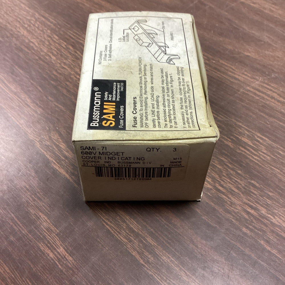 Bussmann - SAMI-7I - Fuse Covers - Box of 3 - NOS - 600vac Midget Illuminated