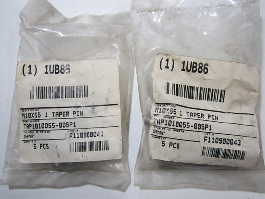 (TAP1010055-005P1) 55mm x M10 Free Cutting Steel Standard Taper Pin (QTY 10 pcs)