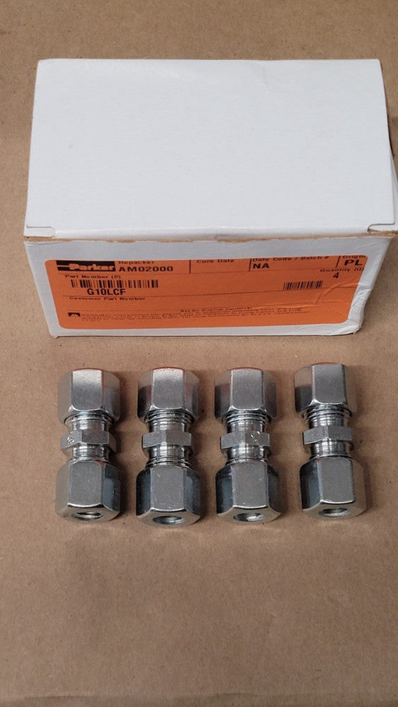 Lot Of 4 Parker G10LCF High Pressure 10mm Tube Fittings