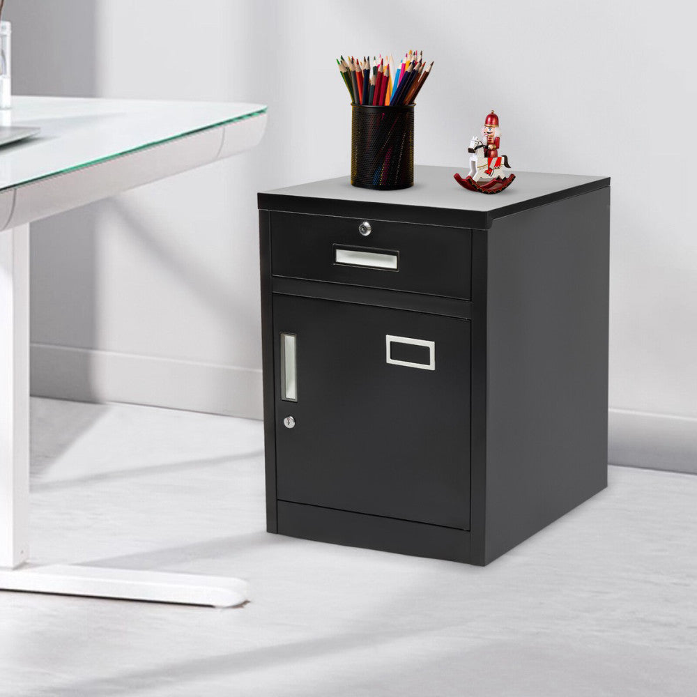 1 Drawer Filing Cabinet w/Lock for Office Metal Vertical File Storage Cabinet