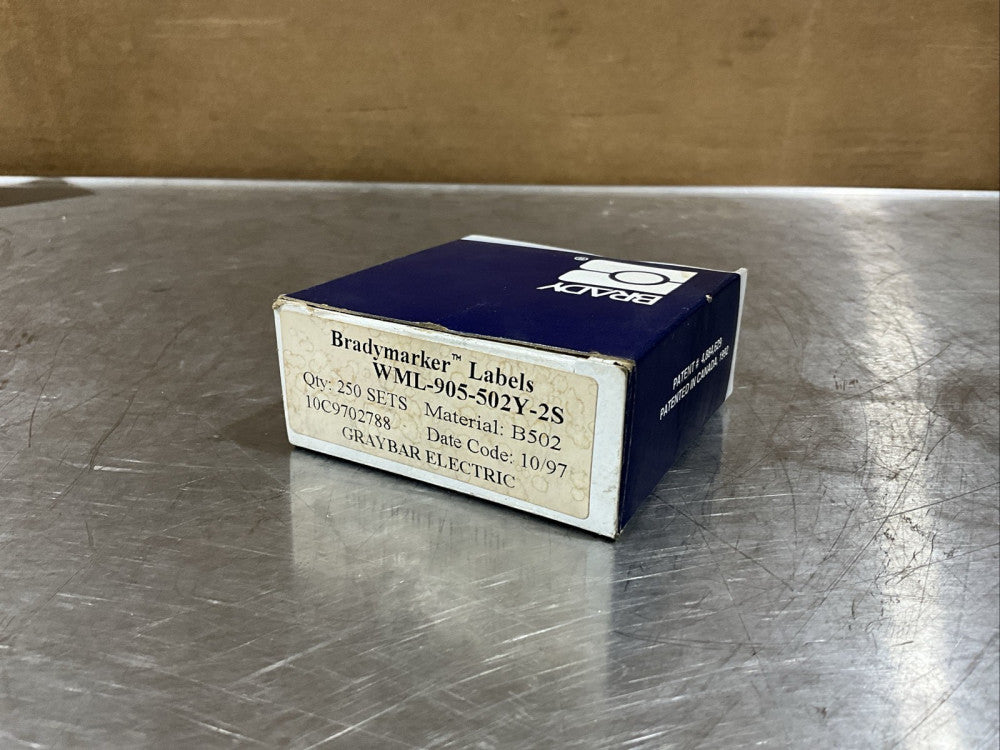 BRADYMARKER WML-905-502Y-2S Wire Marking Labels NOS SURPLUS