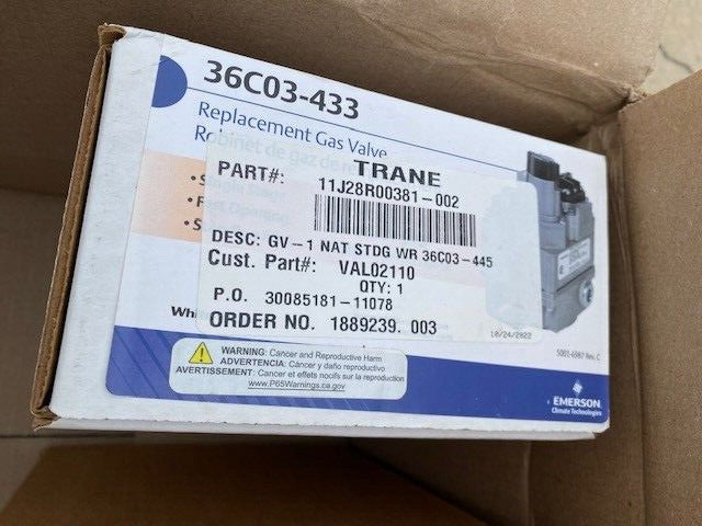 White-Rodgers 36C03-433 Gas Valve, Ng/Lp, Standing Pilot (NEW)
