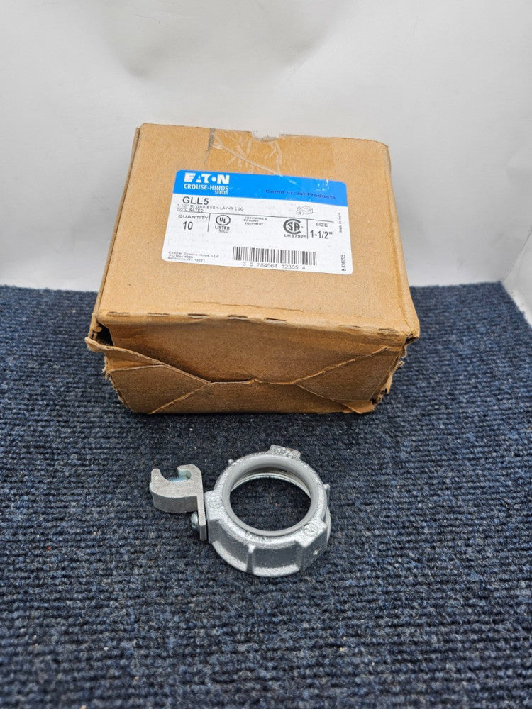 (QTY 10) Eaton Crouse-hinds GLL5 1- 1/2" Ground Bushing Insulated Lay-in Lug FS